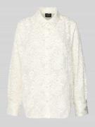 s.Oliver BLACK LABEL Regular Fit Hemdbluse mit floralem Muster in Offw...