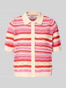 Only Regular Fit Poloshirt aus Strick Modell 'LULA' in Ecru, Größe L