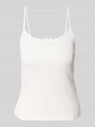 Pieces Regular Fit Top aus reiner Baumwolle Modell 'MARIE' in Offwhite...