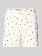 Jake*s Casual Pyjama-Shorts im Allover-Look in Offwhite, Größe L