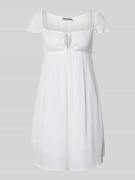 REVIEW Babydoll Kleid aus Viskose mit Karree-Ausschnitt und Schleife i...