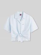 Tommy Jeans Regular Fit Leinenbluse aus Leinenmix mit Bindedetail in H...