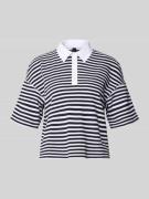 Marc Cain Relaxed Fit Oberteil in Strick-Optik mit Polokragen in Marin...