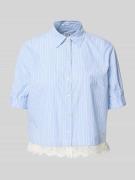 Emily Van den Bergh Regular Fit Bluse aus Baumwolle mit 1/2-Arm in Ble...