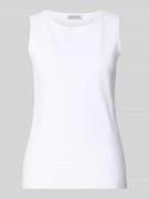 More & More Top mit Rundhalsausschnitt in Weiss, Größe 34