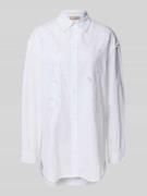 Stella Nova Regular Fit Bluse mit Lochstickerei in Weiss, Größe 36