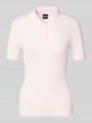 BOSS Slim Fit Poloshirt aus Rippstrick in Rose, Größe L