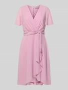 Christian Berg Cocktail Knielanges Cocktailkleid in Wickel-Optik in Ro...