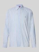 Tommy Jeans Relaxed Fit Freizeithemd aus Baumwoll-Modal-Mix in Blau, G...