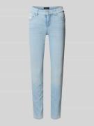 Marc Cain Slim Fit Jeans mit Stitching in Hellblau Melange, Größe 36