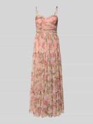 LACE & BEADS Midikleid mit floralem Allover-Print in Pink, Größe L