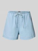 REVIEW Straight Fit Shorts in Denim-Optik in Hellblau, Größe L