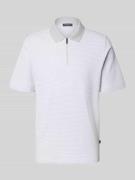 MAERZ Muenchen Regular Fit Poloshirt mit Reißverschluss in Silber, Grö...