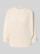 comma Sweatshirt mit Rundhalsausschnitt und 3/4-Arm in Sand, Größe 34