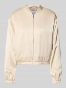 comma Blouson mit Stehkragen und Reißverschluss in Sand, Größe 34