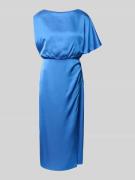 comma Schimmerndes Midikleid im One-Shoulder-Look in Royal, Größe 34