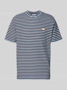 Lacoste Regular Fit T-Shirt aus Baumwoll-Mix in Marine, Größe L