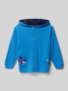 Blue Seven Sweatjacke mit Kapuze und Motiv-Print in Royal, Größe 104
