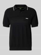 BOSS Green Regular Fit Poloshirt aus Strick in Black, Größe L