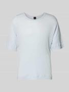 BOSS Orange Regular Fit T-Shirt aus reinem Leinen in Hellblau, Größe L