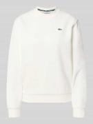 Lacoste Relaxed Fit Sweatshirt aus Baumwoll-Mix in Offwhite, Größe 34