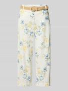 Christian Berg Woman Caprihose aus Leinen-Baumwoll-Mix mit Gürtel in P...