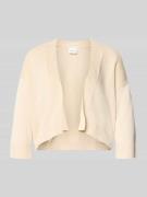 comma Strickjacke aus Lyocell-Baumwoll-Mix in offener Passform in Sand...