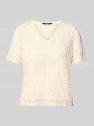 Vero Moda Regular Fit T-Shirt in Heckel-Optik Modell 'MAYA' in Offwhit...