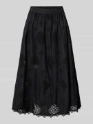 Bash Midirock aus Viskose mit Lochstickerei Modell 'MONA' in Black, Gr...