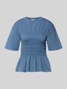 Jake*s Casual T-Shirt mit Smok-Details und Rundhalsausschnitt in Jeans...