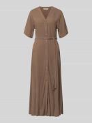Selected Femme Regular Fit Leinenkleid mit V-Ausschnitt Modell 'VIVA' ...
