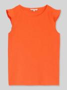 Tom Tailor Denim Loose Fit Top in Crinkle-Optik in Orange, Größe L