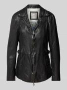 MAURITIUS Lederjacke mit Zweiwege-Reißverschluss Modell 'Yelli' in Bla...