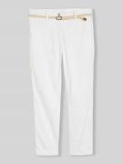 Tom Tailor Regular Fit Chino aus Baumwoll-Mix mit Gürtel in Weiss, Grö...