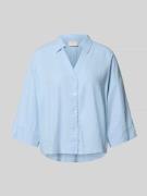 FREE/QUENT Boxy Fit Bluse mit V-Ausschnitt Modell 'Lava' in Hellblau, ...