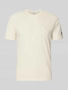 CHAMPION T-Shirt mit Label-Stitchings und Rundhalsausschnitt in Offwhi...