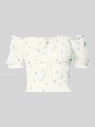 Only Slim Fit Blusentop mit Allover-Muster Modell 'HILLARY' in Weiss, ...