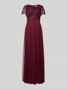 Christian Berg Cocktail Abendkleid mit Paillettenbesatz in Kirsche Mel...