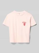 Only Regular Fit T-Shirt aus reiner Baumwolle Modell 'SARA' in Hellros...