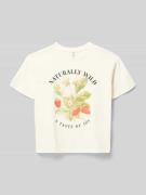 Only Regular Fit T-Shirt aus reiner Baumwolle Modell 'SARA' in Offwhit...