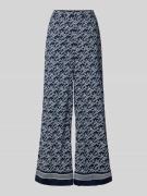 Tommy Hilfiger Wide Leg Hose aus Baumwoll-Seide-Mix in Ecru, Größe L