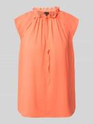 Marc Cain Blusenshirt mit Rüschen und Kappärmeln in Koralle, Größe 34