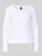 Marc Cain Longsleeve mit Lochmuster in Weiss, Größe 34