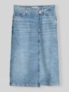 Marc O'Polo Midi Jeansrock aus Material-Mix mit Leinen-Anteil in Ocean...