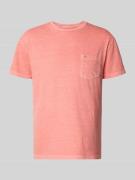Superdry T-Shirt aus Baumwoll-Leinen-Mix mit Brusttasche in Koralle, G...
