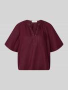 Christian Berg Woman Boxy Fit Leinenbluse mit V-Ausschnitt in Schoko, ...
