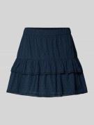 Vero Moda Volant Mini-Rock aus reiner Baumwolle 'TRINE' in Dunkelblau,...