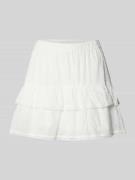 Vero Moda Volant Mini-Rock aus reiner Baumwolle 'TRINE' in Weiss, Größ...