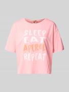 Smith and Soul T-Shirt mit Motiv- und Statement-Print in Pink, Größe L