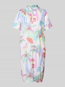 Milano Italy Knielanges Hemdblusenkleid mit kurzer Knopfleiste in Offw...